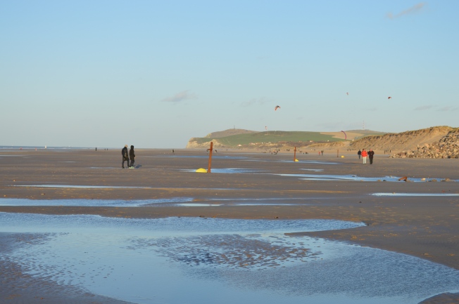 Plenty of walkers enjoying the beach in the new year